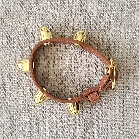 CC Skye Bolt Brass Studded Leather Bracelet - Picture 3 of 7